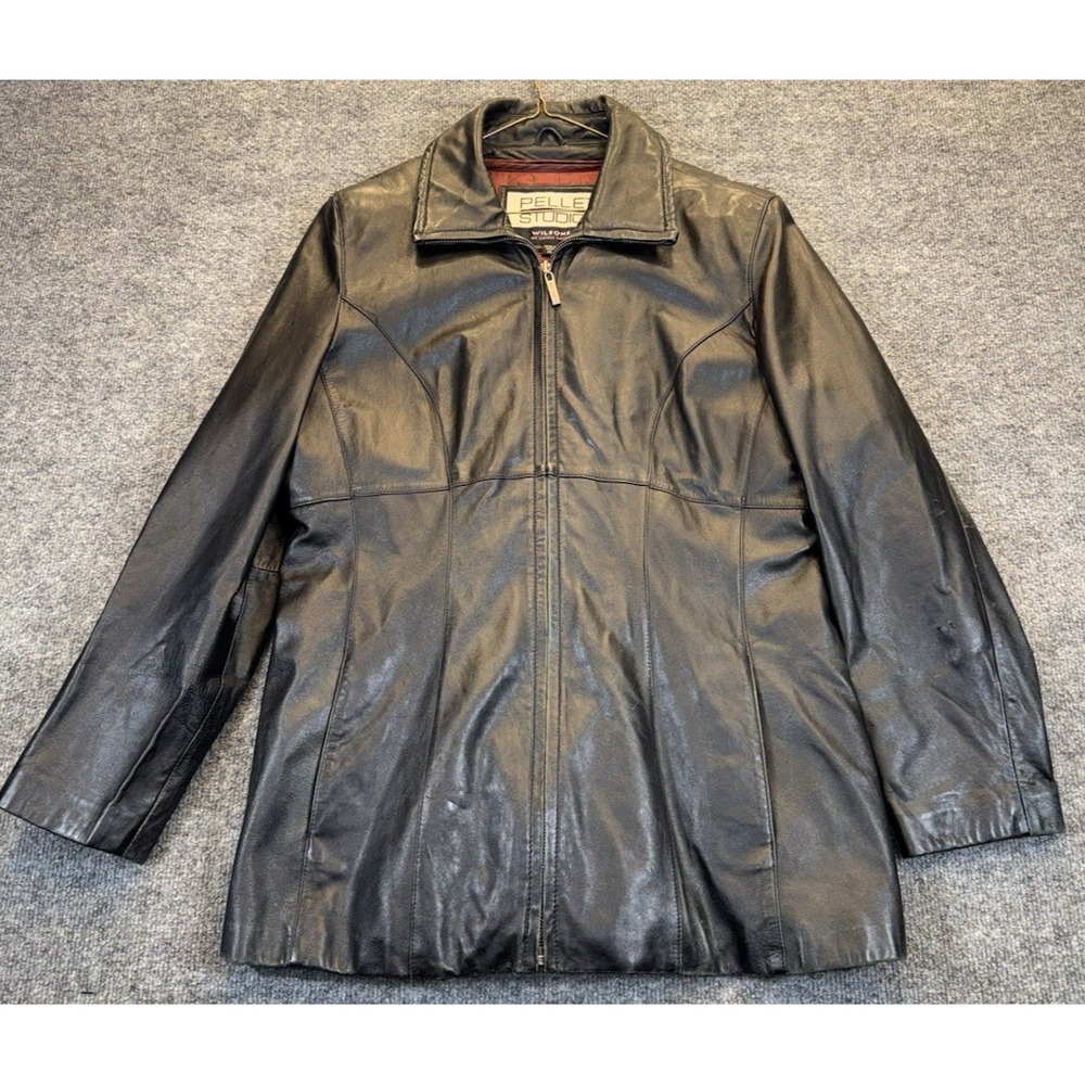 Vintage Wilsons Pelle Studio Leather Jacket Black XL Womens Thinsulate Lined